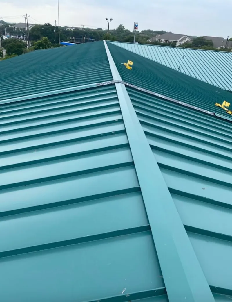 Green commercial metal roof ridge and valley for Metal Roof Repair in Siler City